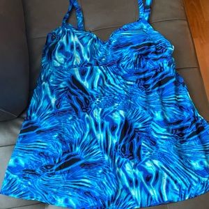 Traditions Swim Dress Size 22 Adjustable Straps, shelf bra and attached bottom.